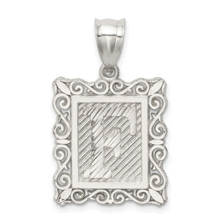 Sterling Silver Initial F Pendant QC2770F
