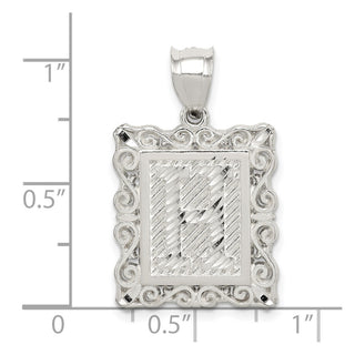 Sterling Silver Initial H Pendant QC2770H