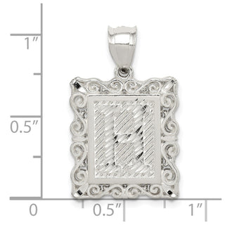 Sterling Silver Initial H Pendant QC2770H