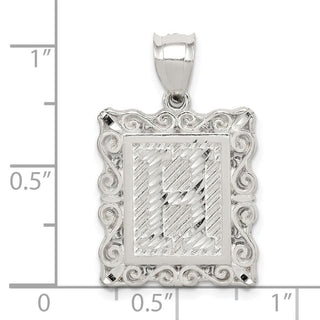 Sterling Silver Initial H Pendant QC2770H