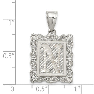 Sterling Silver Initial N Pendant QC2770N