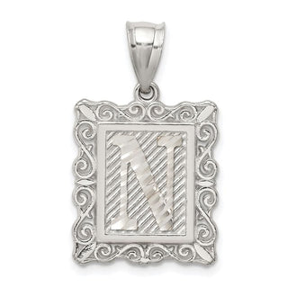 Sterling Silver Initial N Pendant QC2770N