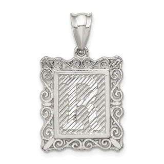 Sterling Silver Initial R Pendant QC2770R