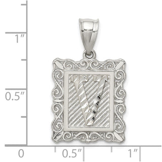 Sterling Silver Initial V Pendant QC2770V