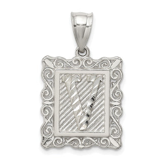 Sterling Silver Initial V Pendant QC2770V