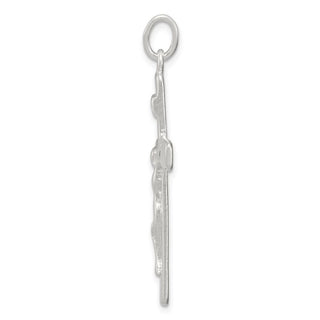 925 Sterling Silver Satin Inri Crucifix Pendant