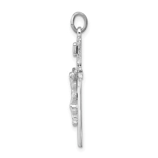 Rhodium-Plated 925 Sterling Silver Inri Crucifix Pendant QC2871
