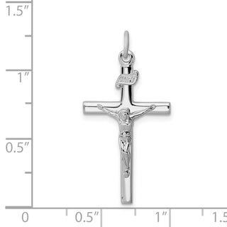 Rhodium-Plated 925 Sterling Silver Inri Crucifix Pendant QC2871