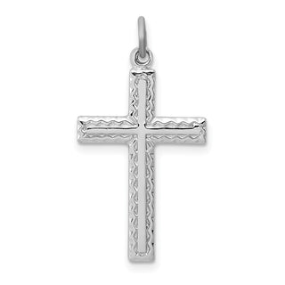 Sterling Silver Rhodium-plated Cross Charm QC3216