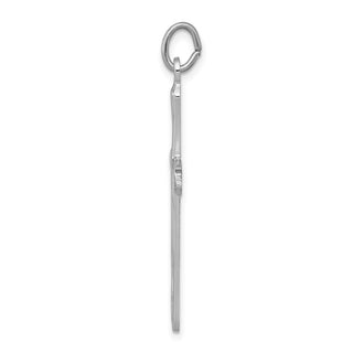 Rhodium-Plated and Yellow 925 Sterling Silver Nail Cross Pendant