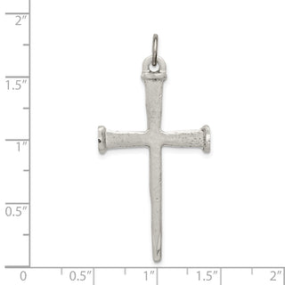 925 Sterling Silver Antiqued Nail Cross Pendant QC3266