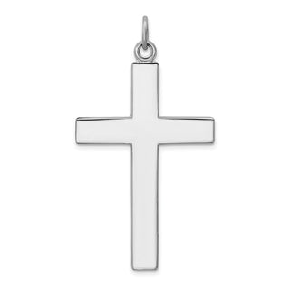 Rhodium-Plated 925 Sterling Silver Cross Lord's Prayer Pendant