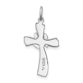 Sterling Silver Rhodium-plated & Vermeil Dove Cross Charm QC3338