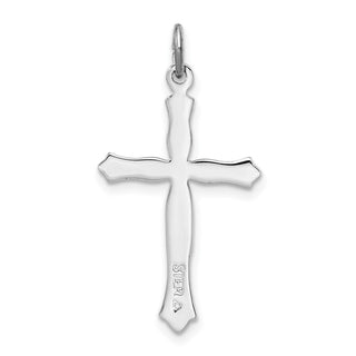 Rhodium-Plated and Yellow 925 Sterling Silver Cross Pendant QC3354