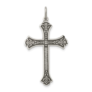 925 Sterling Silver Antiqued Cross Pendant QC3356