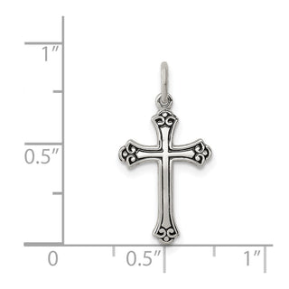 Sterling Silver Antiqued Cross Charm QC3357