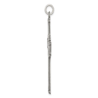 925 Sterling Silver Antiqued, Textured and Brushed Cross Pendant