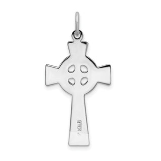 Rhodium-Plated 925 Sterling Silver Celtic Cross Pendant