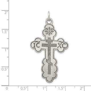 Sterling Silver Eastern Orthodox Cross Charm QC3370