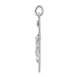 Rhodium-Plated 925 Sterling Silver Inri Crucifix Pendant QC3380