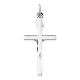 Rhodium-Plated 925 Sterling Silver Inri Crucifix Pendant QC3380