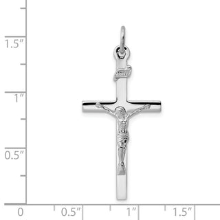 Rhodium-Plated 925 Sterling Silver Inri Crucifix Pendant QC3380