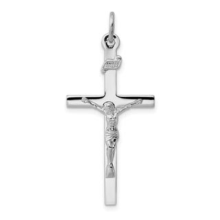 Rhodium-Plated 925 Sterling Silver Inri Crucifix Pendant QC3380