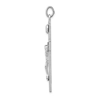 Rhodium-Plated 925 Sterling Silver Crucifix Pendant QC3382