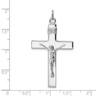 Rhodium-Plated 925 Sterling Silver Crucifix Pendant QC3382