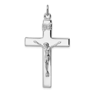 Rhodium-Plated 925 Sterling Silver Crucifix Pendant QC3382