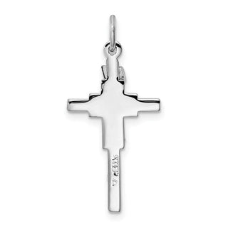 Sterling Silver Rhodium-plated & Vermeil INRI Crucifix Charm QC3385