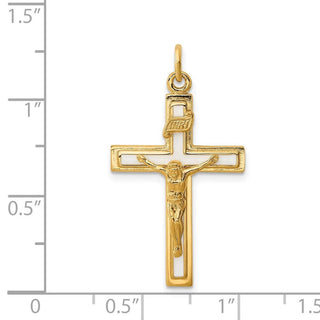 Sterling Silver Enamel & Vermeil INRI Crucifix Charm