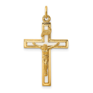 Sterling Silver Enamel & Vermeil INRI Crucifix Charm
