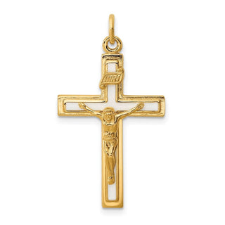 Sterling Silver Enamel & Vermeil INRI Crucifix Charm