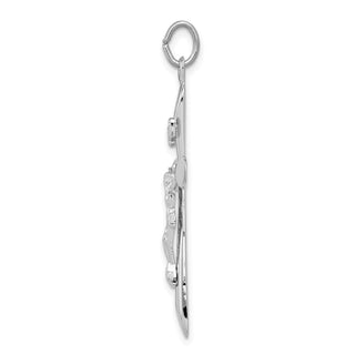 Rhodium-Plated 925 Sterling Silver Inri Crucifix Pendant QC3392