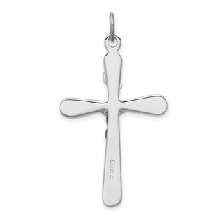 Rhodium-Plated 925 Sterling Silver Inri Crucifix Pendant QC3392
