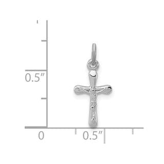 Sterling Silver Rhodium-plated Crucifix Charm