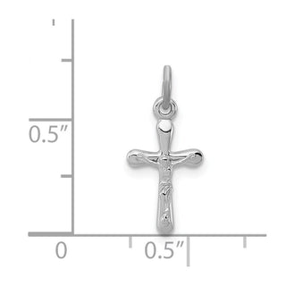 Sterling Silver Rhodium-plated Crucifix Charm