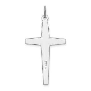 Rhodium-Plated 925 Sterling Silver Enameled Crucifix Pendant QC3396