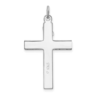Rhodium-Plated 925 Sterling Silver Enameled Crucifix Pendant QC3399