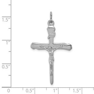 Rhodium-Plated 925 Sterling Silver Crucifix Pendant QC3405