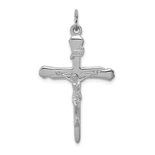 Rhodium-Plated 925 Sterling Silver Crucifix Pendant QC3405
