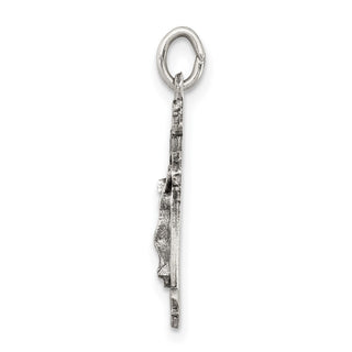 925 Sterling Silver Antiqued Inri Crucifix Pendant QC3408