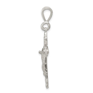 925 Sterling Silver Diamond-Cut Crucifix Pendant QC3410