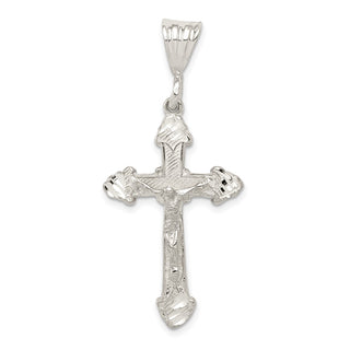 925 Sterling Silver Diamond-Cut Crucifix Pendant QC3410