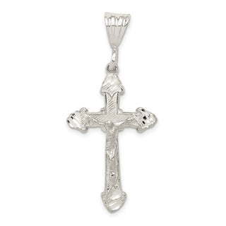 925 Sterling Silver Diamond-Cut Crucifix Pendant QC3410