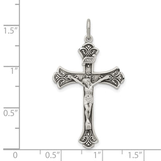 925 Sterling Silver Antiqued Inri Crucifix Pendant QC3418