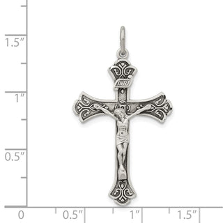 925 Sterling Silver Antiqued Inri Crucifix Pendant QC3418