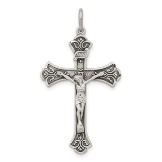 925 Sterling Silver Antiqued Inri Crucifix Pendant QC3418