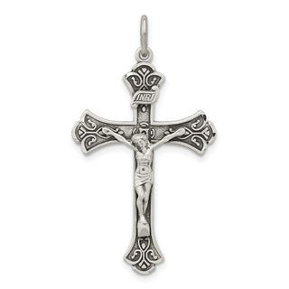 925 Sterling Silver Antiqued Inri Crucifix Pendant QC3418